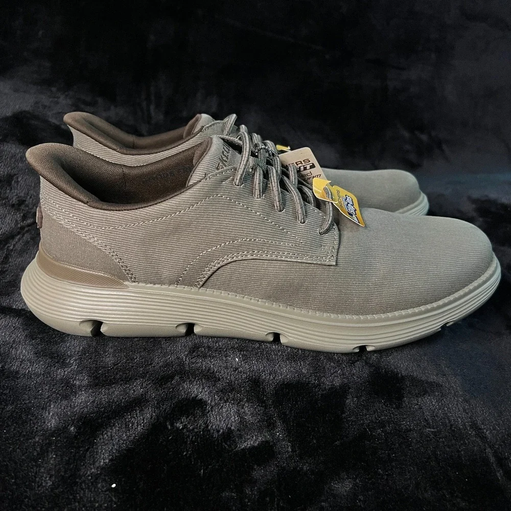 Skechers Slip-ins Garza Clive Sneakers Mens US 10.5 Taupe Memory Foam Shoes‎